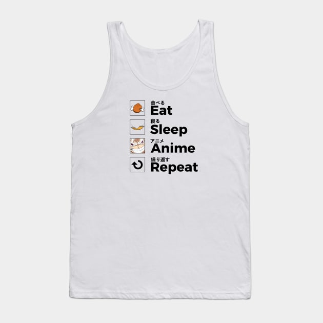 Eat Sleep Anime Repeat Tank Top by zerooneproject